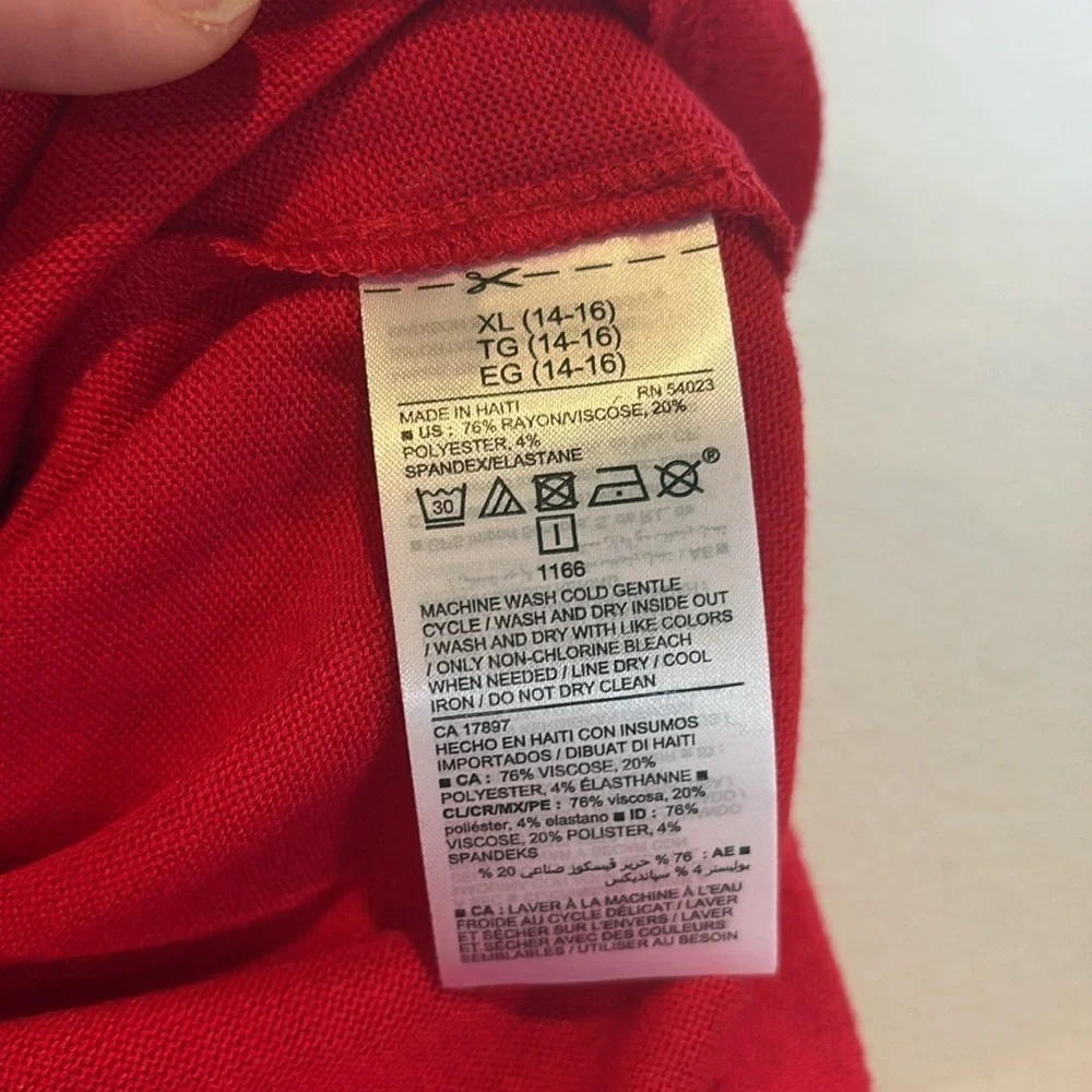 Old Navy - Girls long sleeve sweater | shirt - size XL (14-16).  Red